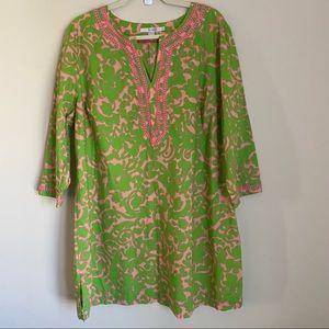 Womens Boden beach cover up vacation green pink summer size US 18